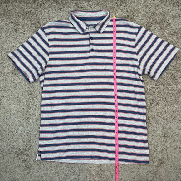 Patagonia Worn Wear Men's Squeaky Clean Rugby Small Striped Peak Pink Polo Shirt - Picture 15 of 16